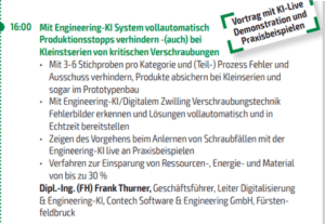 KI-Vortrag Mit Engineering-KI-System vollautomatisch Produktionsstopps verhindern